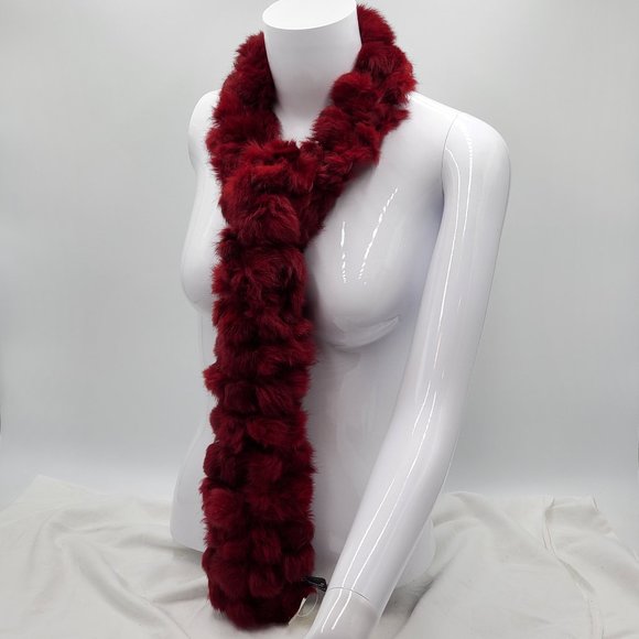 Cejon Rabbit Fur Pom-Pom Scarf - NWT - Picture 2 of 15
